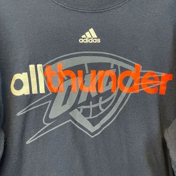 ADIDAS Men’s Long Sleeve T-Shirt OKC Thunder Graphic Navy Blue Size Large - Picture 5 of 12